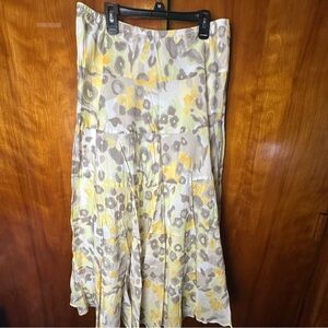 Floral Yellow and Gray Skirt